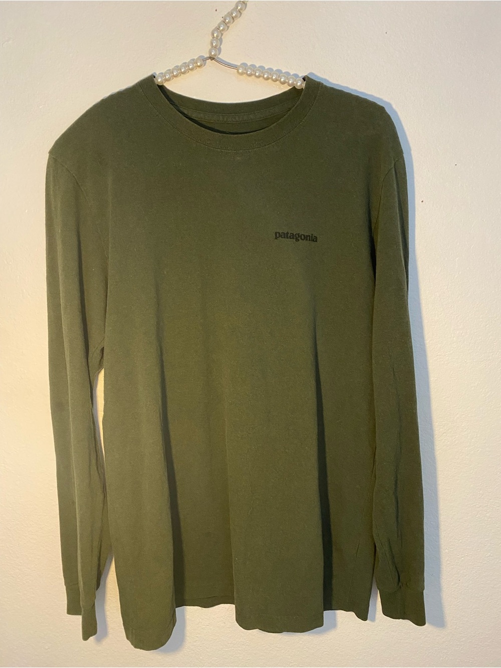 Patagonia men’s size small green long sleeve t shirt